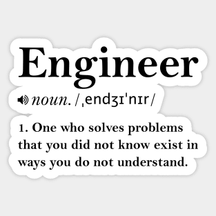 Funny Engineer Definition Sticker